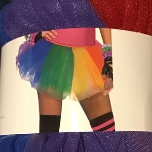 Rainbow Colorful Mesh Elastic Band Short Tutu